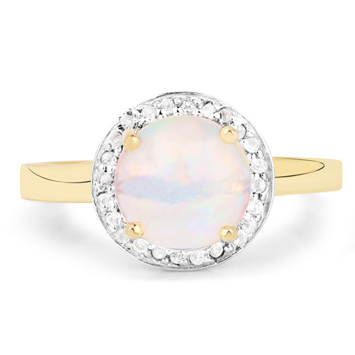 Bids.com 0.95 Carat Genuine Ethiopian Opal and White Topaz .925 Sterling Silver Ring Rings White Smoke size 6.00,size 8.00,size 9.00,size 7.00,size 5.00,size 10.00