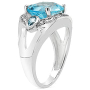 Bids.com 5.51 Carat Genuine Blue Topaz .925 Sterling Silver Ring Rings White Smoke size 6.00,size 7.00,size 8.00,size 8.50,size 5.00,size 5.50,size 6.50,size 7.50,size 9.00,size 10.00,size 10.50