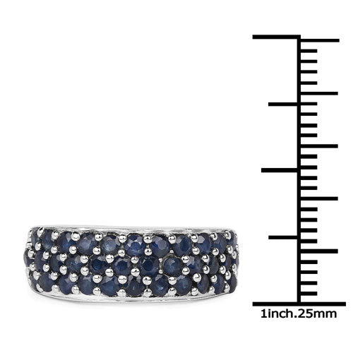 Bids.com 1.70 Carat Genuine Blue Sapphire .925 Sterling Silver Ring Rings White Smoke size 5.50,size 6.00,size 7.00,size 8.00,size 5.00,size 9.00,size 10.00,size 11.00