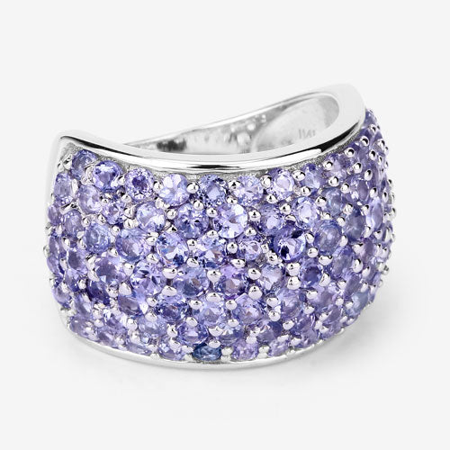Bids.com 4.22 Carat Genuine Tanzanite .925 Sterling Silver Ring Rings White Smoke size 6.00,size 7.00,size 8.00,size 9.00,size 5.00
