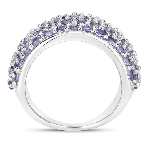 Bids.com 4.22 Carat Genuine Tanzanite .925 Sterling Silver Ring Rings White Smoke size 6.00,size 7.00,size 8.00,size 9.00,size 5.00