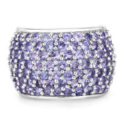 Bids.com 4.22 Carat Genuine Tanzanite .925 Sterling Silver Ring Rings White Smoke size 6.00,size 7.00,size 8.00,size 9.00,size 5.00