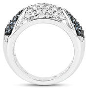 Bids.com 0.94 Carat Genuine Blue Diamond and White Diamond .925 Sterling Silver Ring Rings White Smoke size 7.00,size 8.00,size 6.00,size 9.00