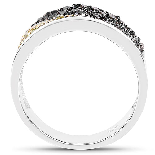 Bids.com 1.32 Carat Genuine multi Diamond .925 Sterling Silver Ring Rings White Smoke size 6.00,size 7.00,size 8.00,size 9.00