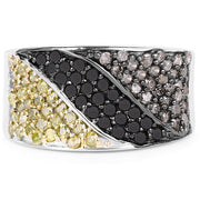 Bids.com 1.32 Carat Genuine multi Diamond .925 Sterling Silver Ring Rings Dark Slate Gray size 6.00,size 7.00,size 8.00,size 9.00