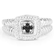 Bids.com 0.19 Carat Genuine Black Diamond and White Diamond .925 Sterling Silver Ring Rings Lavender size 6.00,size 7.00,size 8.00,size 9.00,size 5.00,size 10.00