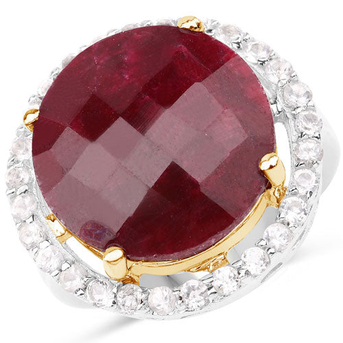 Bids.com 13.10 Carat Dyed Ruby and White Topaz .925 Sterling Silver Ring Rings White Smoke size 5.50,size 6.00,size 6.50,size 6.75,size 7.00,size 7.50,size 8.00,size 8.25,size 8.50,size 5.00,size 9.00