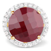 Bids.com 13.10 Carat Dyed Ruby and White Topaz .925 Sterling Silver Ring Rings White Smoke size 5.50,size 6.00,size 6.50,size 6.75,size 7.00,size 7.50,size 8.00,size 8.25,size 8.50,size 5.00,size 9.00