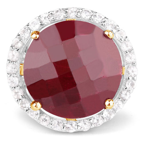 Bids.com 13.10 Carat Dyed Ruby and White Topaz .925 Sterling Silver Ring Rings White Smoke size 5.50,size 6.00,size 6.50,size 6.75,size 7.00,size 7.50,size 8.00,size 8.25,size 8.50,size 5.00,size 9.00