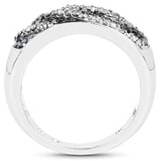Bids.com 0.62 Carat Genuine Blue Diamond and White Diamond .925 Sterling Silver Ring Rings White Smoke size 6.00,size 7.00,size 8.00,size 9.00