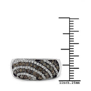 Bids.com 0.64 Carat Genuine Champagne Diamond & White Diamond .925 Sterling Silver Ring Rings White Smoke size 7.00,size 6.00,size 8.00,size 9.00