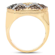 Bids.com 14K Yellow Gold Plated 0.61 Carat Genuine Multi Diamond .925 Sterling Silver Ring Rings White Smoke size 8.00,size 9.00,size 11.50,size 6.00,size 7.00,size 5.00,size 11.00,size 12.00