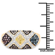 Bids.com 14K Yellow Gold Plated 0.61 Carat Genuine Multi Diamond .925 Sterling Silver Ring Rings White Smoke size 8.00,size 9.00,size 11.50,size 6.00,size 7.00,size 5.00,size 11.00,size 12.00