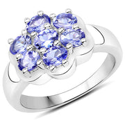 Bids.com 1.19 Carat Genuine Tanzanite .925 Sterling Silver Ring Rings White Smoke size 6.00,size 8.00,size 7.75,size 7.00,size 9.00,size 5.00,size 10.00