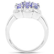 Bids.com 1.19 Carat Genuine Tanzanite .925 Sterling Silver Ring Rings White Smoke size 6.00,size 8.00,size 7.75,size 7.00,size 9.00,size 5.00,size 10.00