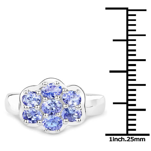 Bids.com 1.19 Carat Genuine Tanzanite .925 Sterling Silver Ring Rings White Smoke size 6.00,size 8.00,size 7.75,size 7.00,size 9.00,size 5.00,size 10.00