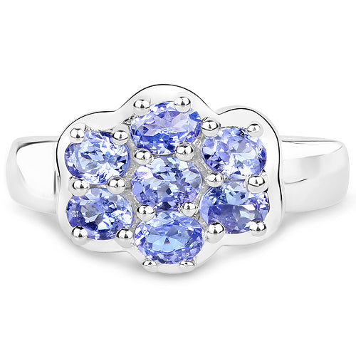 Bids.com 1.19 Carat Genuine Tanzanite .925 Sterling Silver Ring Rings White Smoke size 6.00,size 8.00,size 7.75,size 7.00,size 9.00,size 5.00,size 10.00