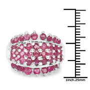 Bids.com 2.70 Carat Genuine Ruby .925 Sterling Silver Ring Rings White Smoke size 7.00,size 6.00,size 8.00,size 9.00