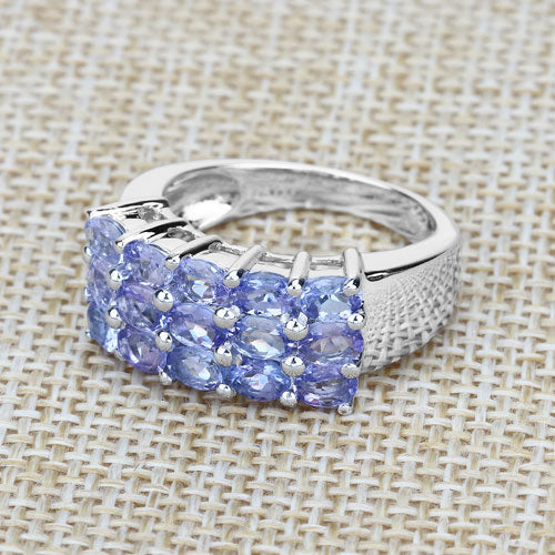 Bids.com 2.55 Carat Genuine Tanzanite .925 Sterling Silver Ring Rings Gray size 6.00,size 8.00,size 9.00,size 7.00,size 5.00,size 10.00