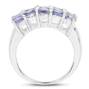 Bids.com 2.55 Carat Genuine Tanzanite .925 Sterling Silver Ring Rings White Smoke size 6.00,size 8.00,size 9.00,size 7.00,size 5.00,size 10.00