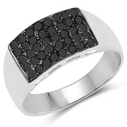 Bids.com 0.43 Carat Genuine Black Diamond .925 Sterling Silver Ring Rings White Smoke size 6.00,size 11.00,size 7.00,size 8.00,size 9.00,size 10.00