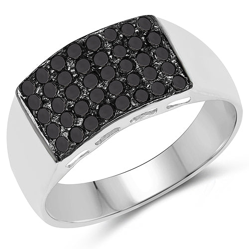 Bids.com 0.43 Carat Genuine Black Diamond .925 Sterling Silver Ring Rings White Smoke size 6.00,size 11.00,size 7.00,size 8.00,size 9.00,size 10.00