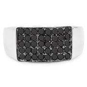 Bids.com 0.43 Carat Genuine Black Diamond .925 Sterling Silver Ring Rings Dark Slate Gray size 6.00,size 11.00,size 7.00,size 8.00,size 9.00,size 10.00