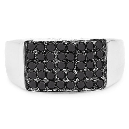 Bids.com 0.43 Carat Genuine Black Diamond .925 Sterling Silver Ring Rings Dark Slate Gray size 6.00,size 11.00,size 7.00,size 8.00,size 9.00,size 10.00