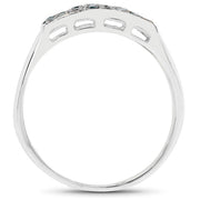 Bids.com 0.48 Carat Genuine Blue Diamond .925 Sterling Silver Ring Rings White Smoke size 9.00,size 10.00,size 11.00,size 6.00,size 7.00,size 8.00