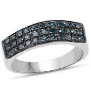 Bids.com 0.40 Carat Genuine Blue Diamond .925 Sterling Silver Ring Rings White Smoke size 8.00,size 6.50,size 6.00,size 7.00,size 9.00