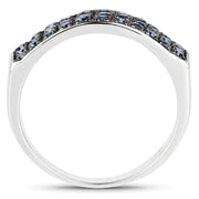 Bids.com 0.40 Carat Genuine Blue Diamond .925 Sterling Silver Ring Rings White Smoke size 8.00,size 6.50,size 6.00,size 7.00,size 9.00