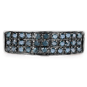 Bids.com 0.40 Carat Genuine Blue Diamond .925 Sterling Silver Ring Rings Dark Slate Gray size 8.00,size 6.50,size 6.00,size 7.00,size 9.00