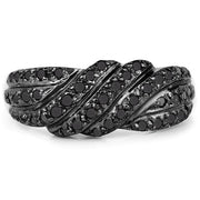 Bids.com 0.35 Carat Genuine Black Diamond .925 Sterling Silver Ring Rings Dark Slate Gray size 7.00,size 6.00,size 8.00,size 9.00,size 5.00,size 10.00