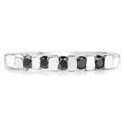 Bids.com 0.50 Carat Genuine Black Diamond .925 Sterling Silver Ring Rings White Smoke size 6.00,size 7.00,size 8.00,size 9.00