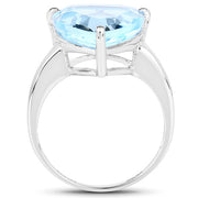 Bids.com 9.00 Carat Genuine Blue Topaz .925 Sterling Silver Ring Rings White Smoke size 9.00,size 6.00,size 7.00,size 8.00