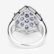 Bids.com 2.41 Carat Genuine Tanzanite and White Topaz .925 Sterling Silver Ring Rings White Smoke size 6.50,size 6.00,size 7.00,size 8.00,size 9.00,size 5.00,size 10.00