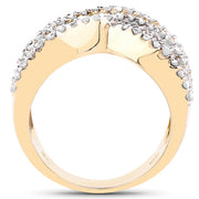 Bids.com 14K Yellow Gold Plated 1.58 Carat Genuine Black Diamond, White Diamond & Yellow Diamond .925 Sterling Silver Ring Rings White Smoke size 6.00,size 7.00,size 8.00,size 9.00,size 5.00,size 10.00