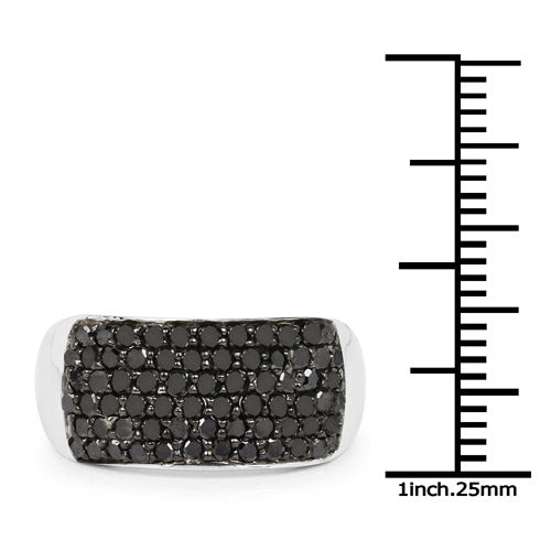 Bids.com 1.21 Carat Genuine Black Diamond .925 Sterling Silver Ring Rings White Smoke size 7.00,size 6.00,size 8.00,size 9.00