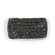 Bids.com 1.21 Carat Genuine Black Diamond .925 Sterling Silver Ring Rings Dark Slate Gray size 7.00,size 6.00,size 8.00,size 9.00