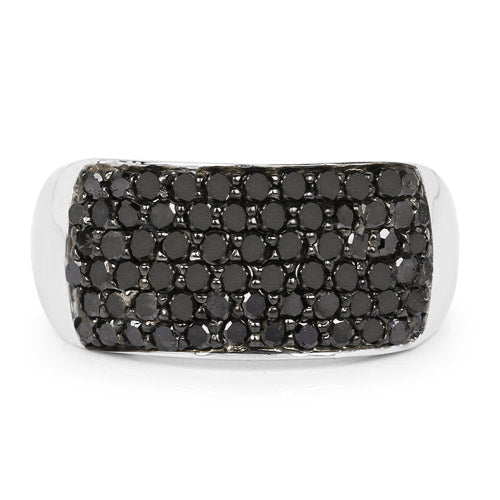 Bids.com 1.21 Carat Genuine Black Diamond .925 Sterling Silver Ring Rings Dark Slate Gray size 7.00,size 6.00,size 8.00,size 9.00