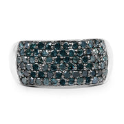 Bids.com 1.17 Carat Genuine Blue Diamond .925 Sterling Silver Ring Rings Dark Slate Gray size 7.00,size 6.00,size 8.00,size 9.00