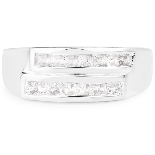 Bids.com 0.70 Carat Genuine White Sapphire .925 Sterling Silver Ring Rings Lavender size 6.00,size 7.00,size 8.00,size 9.00,size 5.00,size 10.00