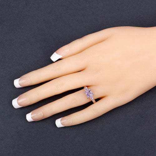 Bids.com 0.96 Carat Genuine Pink Sapphire  .925 Sterling Silver Ring Rings Dark Slate Gray size 5.00,size 6.00,size 7.00,size 8.00,size 9.00