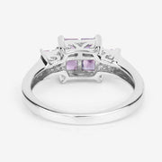 Bids.com 0.96 Carat Genuine Pink Sapphire  .925 Sterling Silver Ring Rings White Smoke size 5.00,size 6.00,size 7.00,size 8.00,size 9.00
