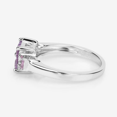 Bids.com 0.96 Carat Genuine Pink Sapphire  .925 Sterling Silver Ring Rings Lavender size 5.00,size 6.00,size 7.00,size 8.00,size 9.00