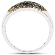 Bids.com 0.45 Carat Genuine Green Diamond and Yellow Diamond .925 Sterling Silver Ring Rings White Smoke size 6.00,size 7.00,size 8.00,size 9.00