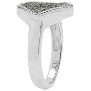 Bids.com 0.28 Carat Genuine Blue Diamond .925 Sterling Silver Ring Rings White Smoke size 6.00,size 7.00,size 8.00,size 9.00