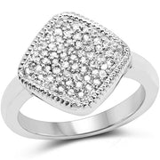Bids.com 0.23 Carat Genuine White Diamond .925 Sterling Silver Ring Rings White Smoke size 12.50,size 6.00,size 7.00,size 8.00,size 9.00,size 5.00