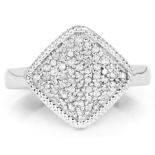 Bids.com 0.23 Carat Genuine White Diamond .925 Sterling Silver Ring Rings White Smoke size 12.50,size 6.00,size 7.00,size 8.00,size 9.00,size 5.00