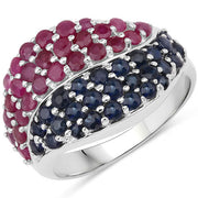 Bids.com 2.18 Carat Genuine Multi Stones .925 Sterling Silver Ring Rings White Smoke size 5.00,size 6.00,size 7.00,size 8.00,size 9.00